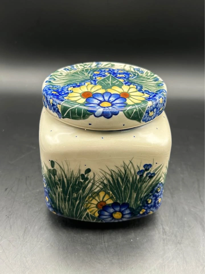 Polish pottery: Bolesławiec, Poland UNIKAT signed Canister - photo 3