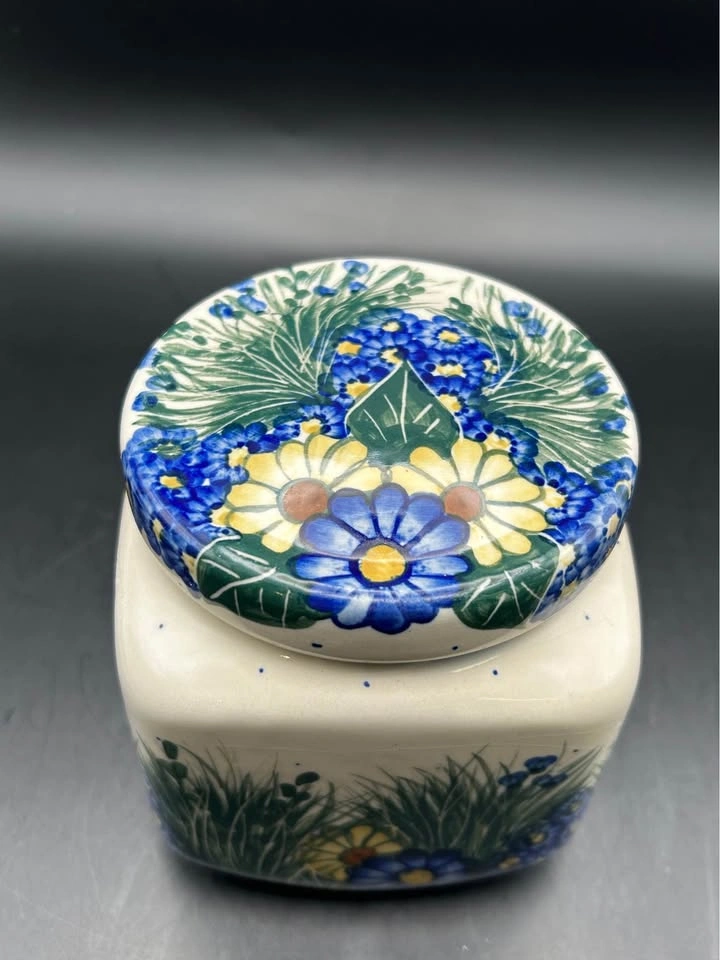 Polish pottery: Bolesławiec, Poland UNIKAT signed Canister - photo 4