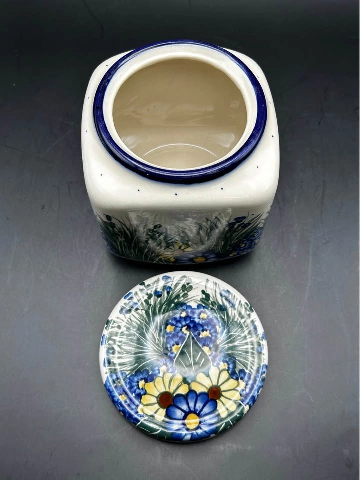 Polish pottery: Bolesławiec, Poland UNIKAT signed Canister - photo 5