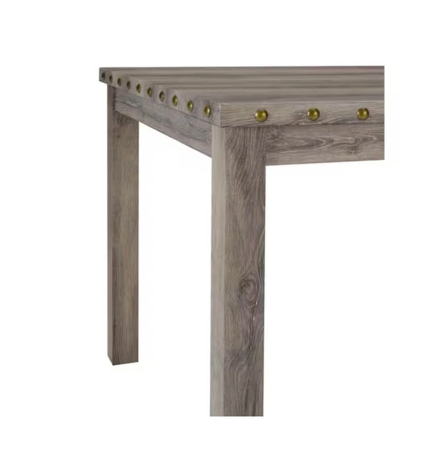 NEW Counter-Height Table – Rustic Gray Oak | Nailhead Trim - photo 2