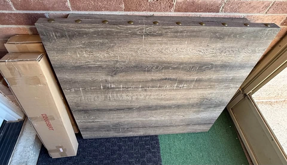 NEW Counter-Height Table – Rustic Gray Oak | Nailhead Trim - photo 3