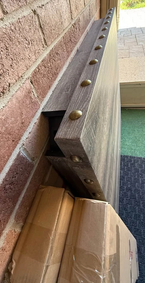 NEW Counter-Height Table – Rustic Gray Oak | Nailhead Trim - photo 5