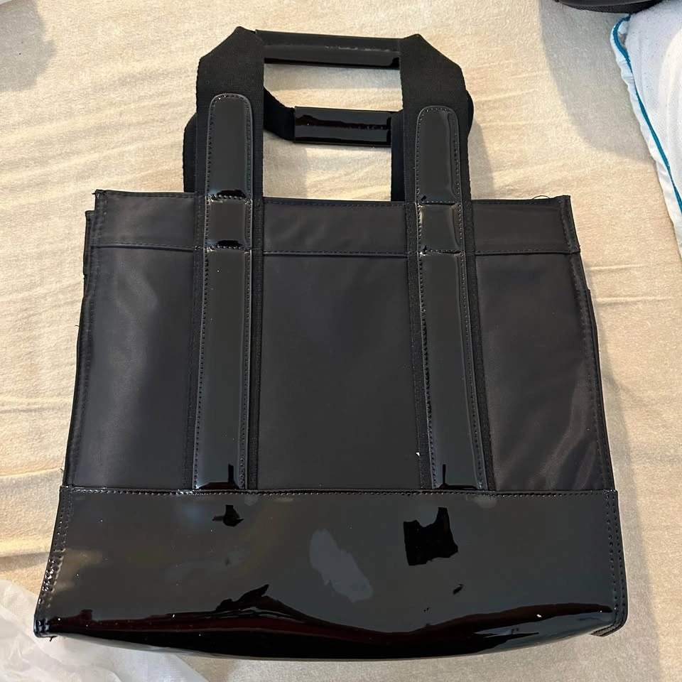 Ming Wang Black Nylon Patent Tote Bag - photo 2