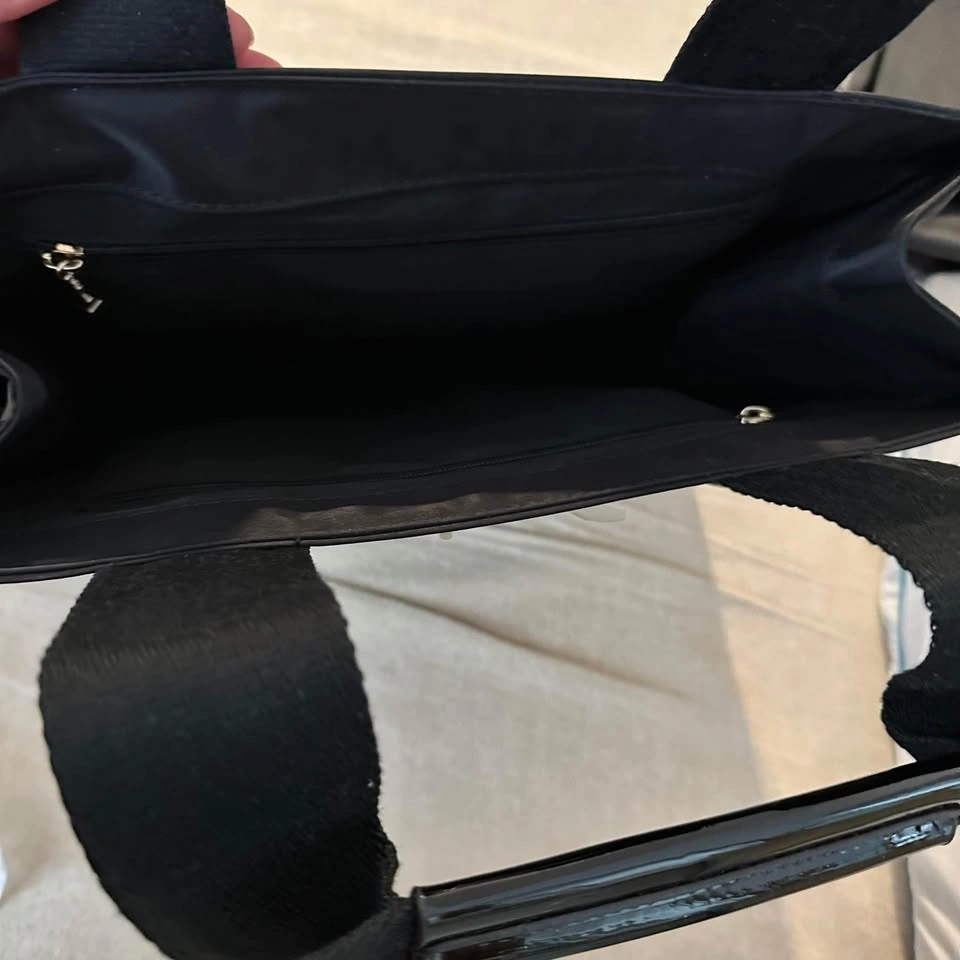 Ming Wang Black Nylon Patent Tote Bag - photo 3
