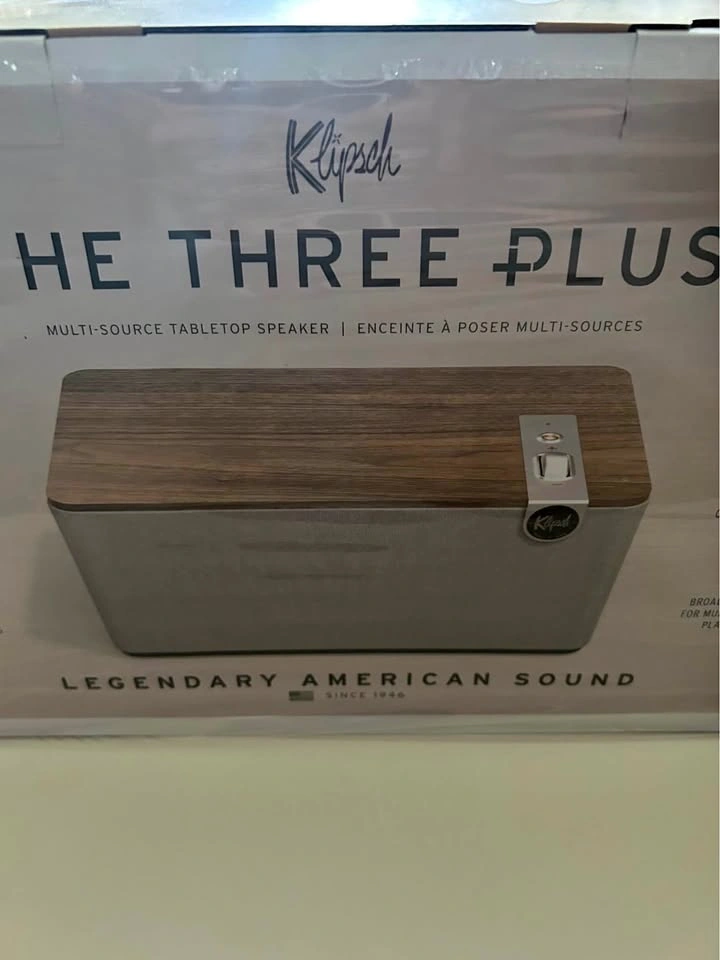 Brand New Klipsch The Three Plus Bluetooth Speaker - Walnut