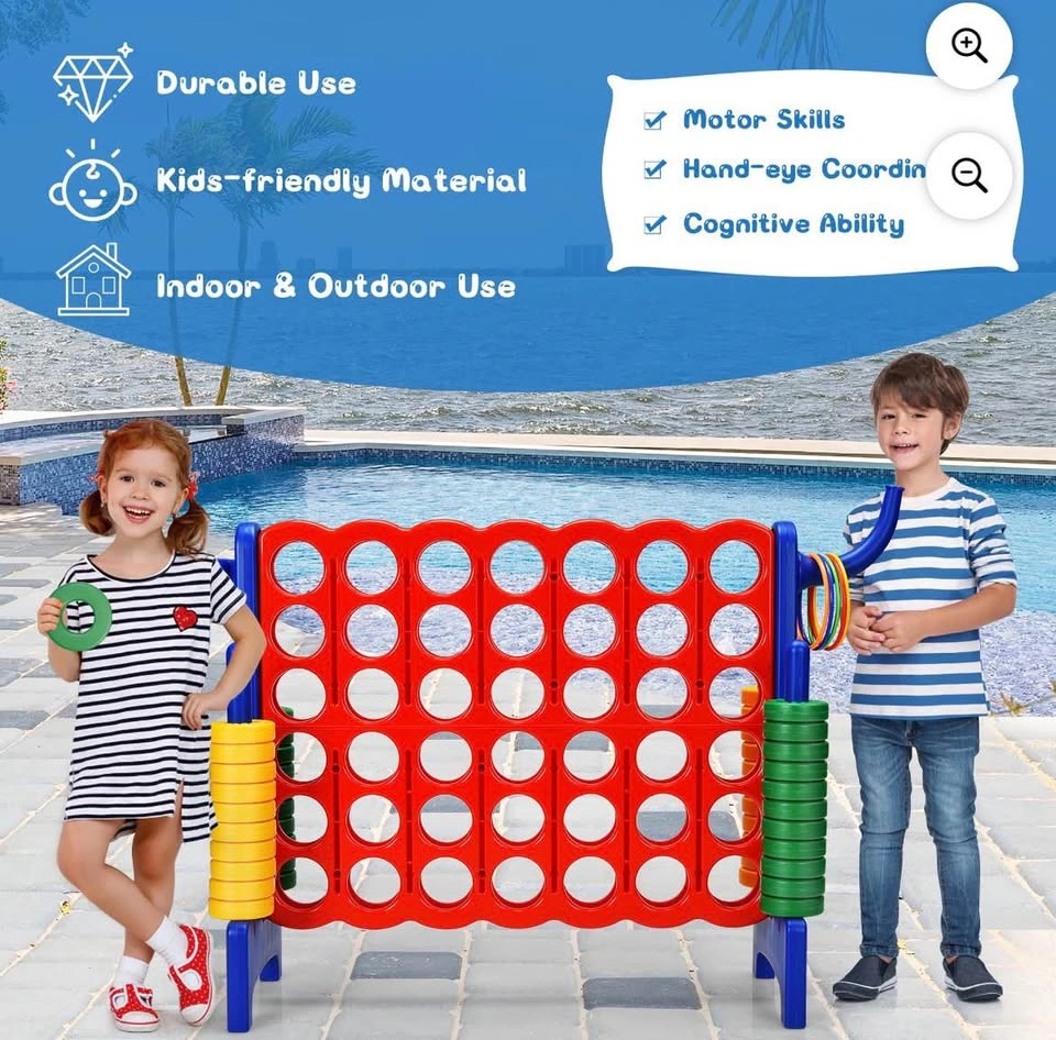 Giant Connect 4 Game Set by Costway – Jumbo 4 in a Row - photo 2