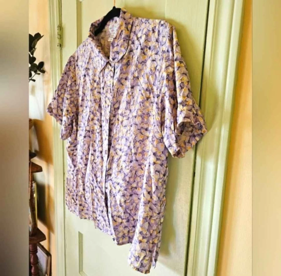 Vintage 100% Silk Women's Large Abstract Print Shirt - photo 5