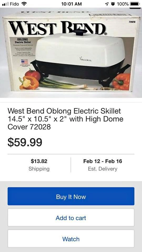 West Bend 1200 Watt Skillet