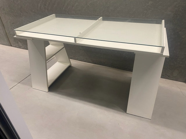 Glass top desk