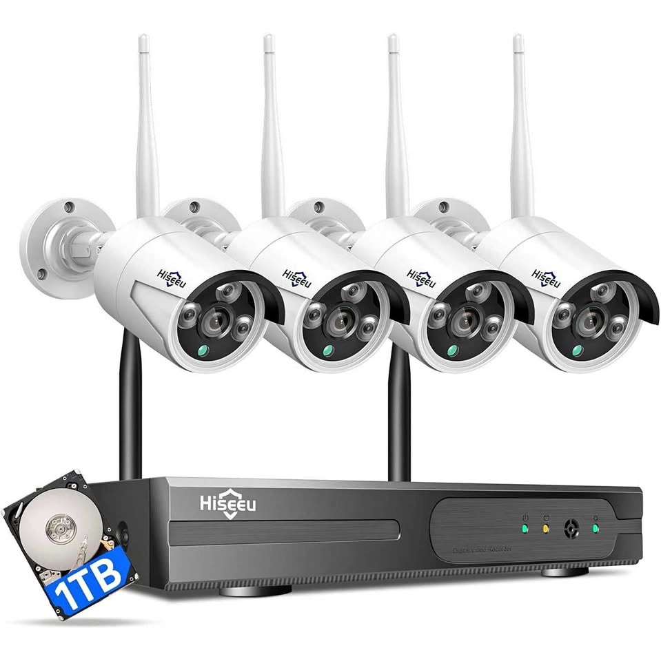 Hiseeu Wireless Security Camera System 4 Cameras + 1TB NVR