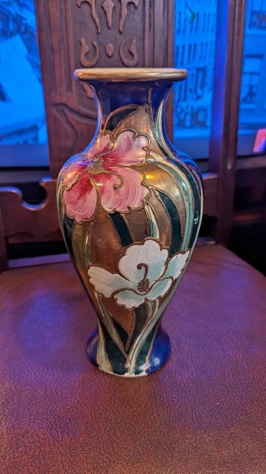 Vintage Floral Ceramic Vase
