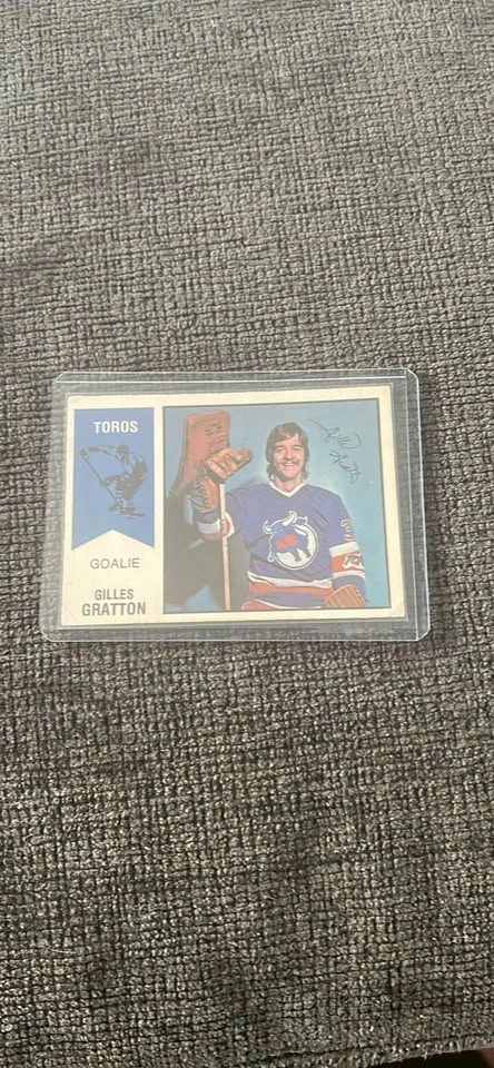 Vintage Gilles Gratton Toronto Toros WHA Hockey Card #65 Autogra
