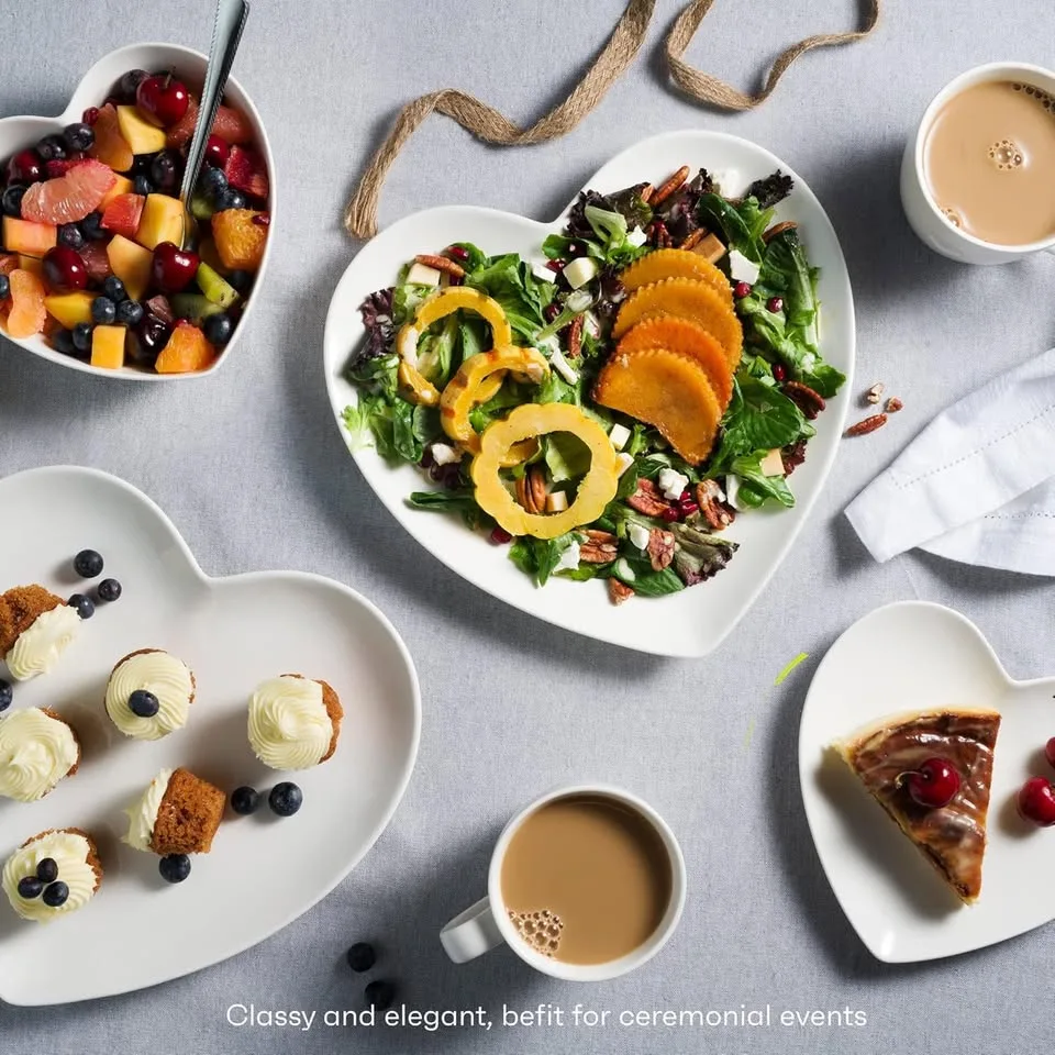 Dinnerware Set 16 PC Heart Shaped Plates & Bowls image indicator(2)