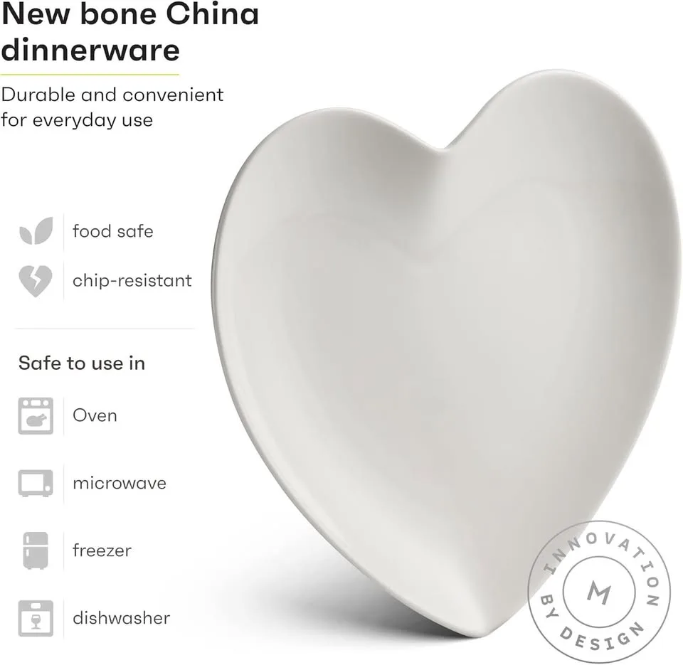 Dinnerware Set 16 PC Heart Shaped Plates & Bowls image indicator(4)