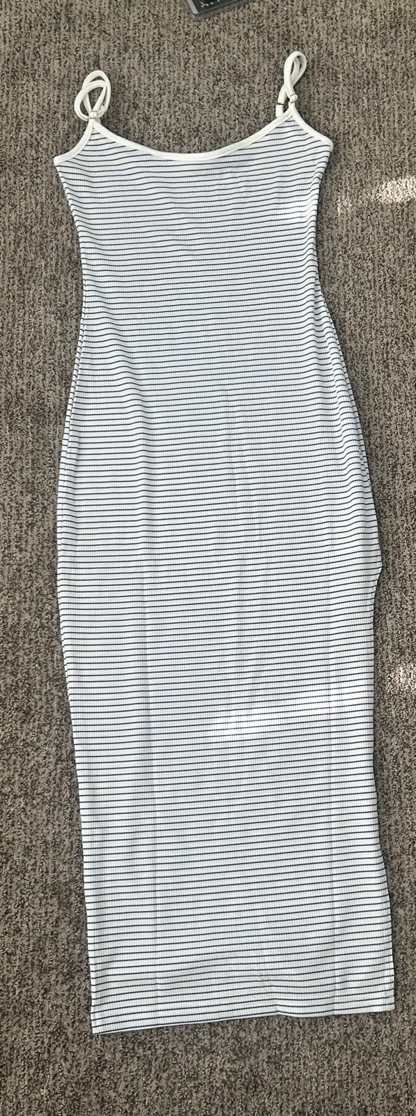 tight blue and white dress