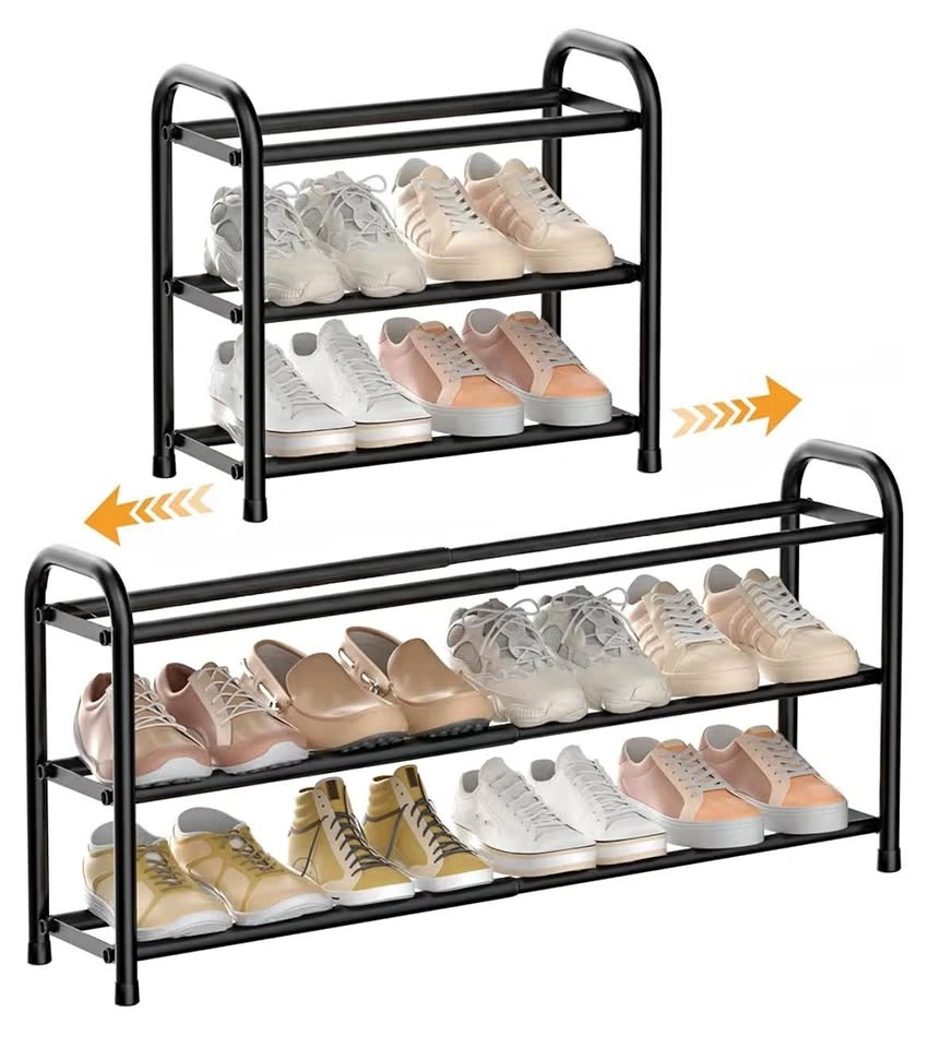 Expandable metal shoe rack