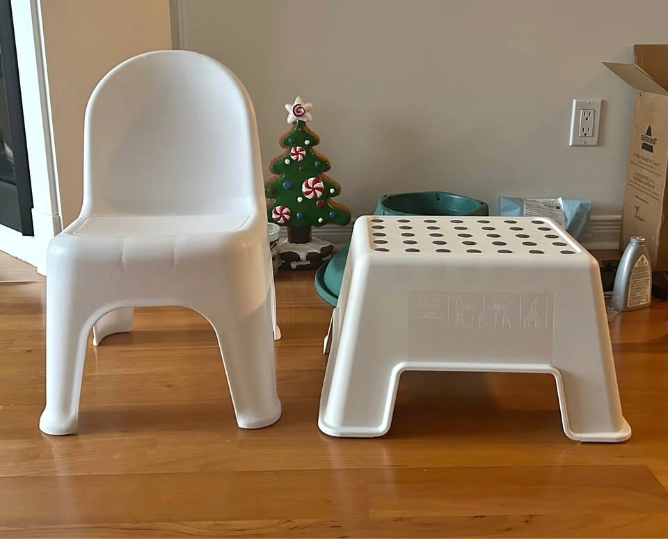 IKEA children chair and step stool