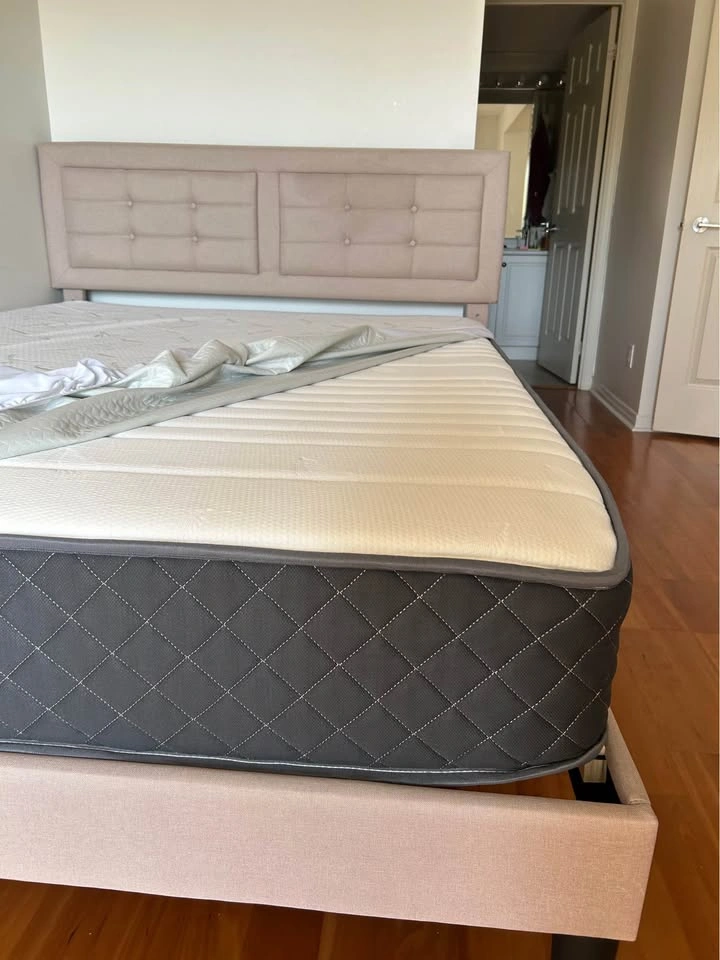 Queen Bed frame and mattress (sells separately) - photo 3