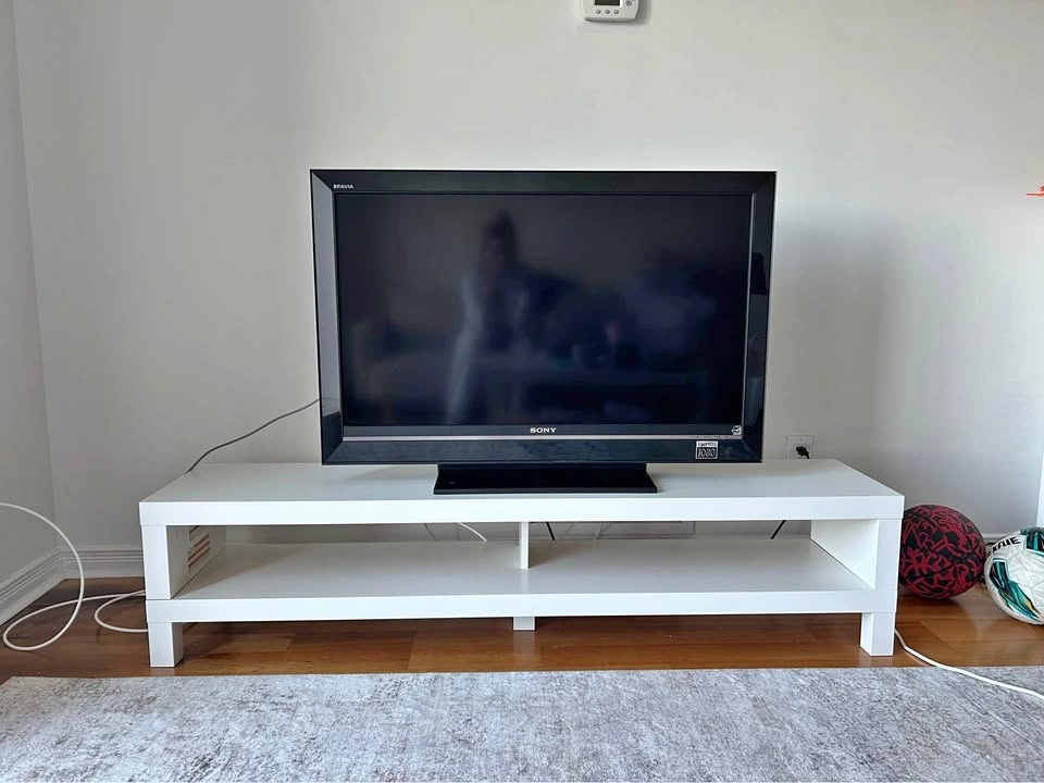 White TV bench, new. IKEA