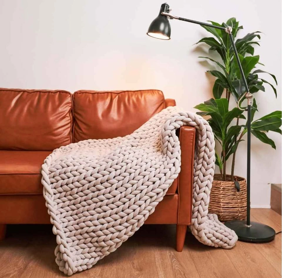 Hush Knit Weighted Blanket 15 Lbs 48x72 Grey Cotton - photo 2