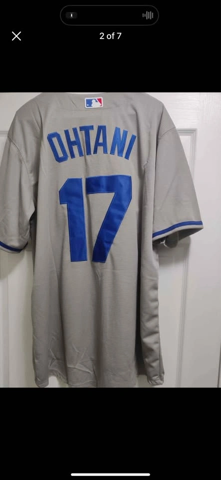 MLB Los Angeles Dodgers Ohtani grey jersey size small - photo 3