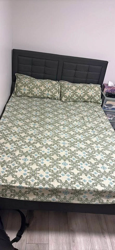 Double 6 inch Foam Mattress & Bed frame with head rest
