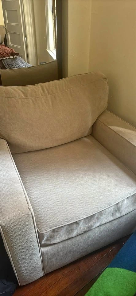 Beige Upholstered Armchair