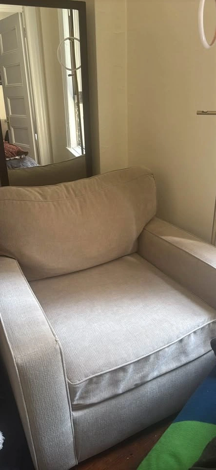 Beige Upholstered Armchair - photo 2