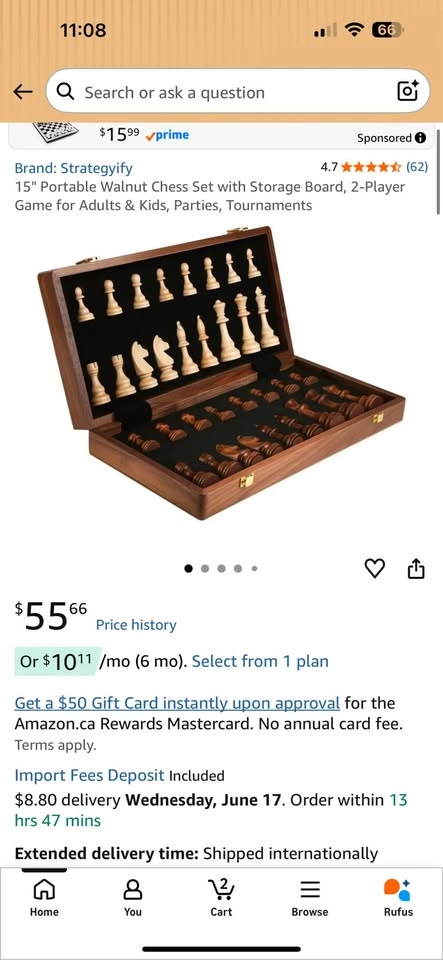 Chess magnetic wood board - photo 4