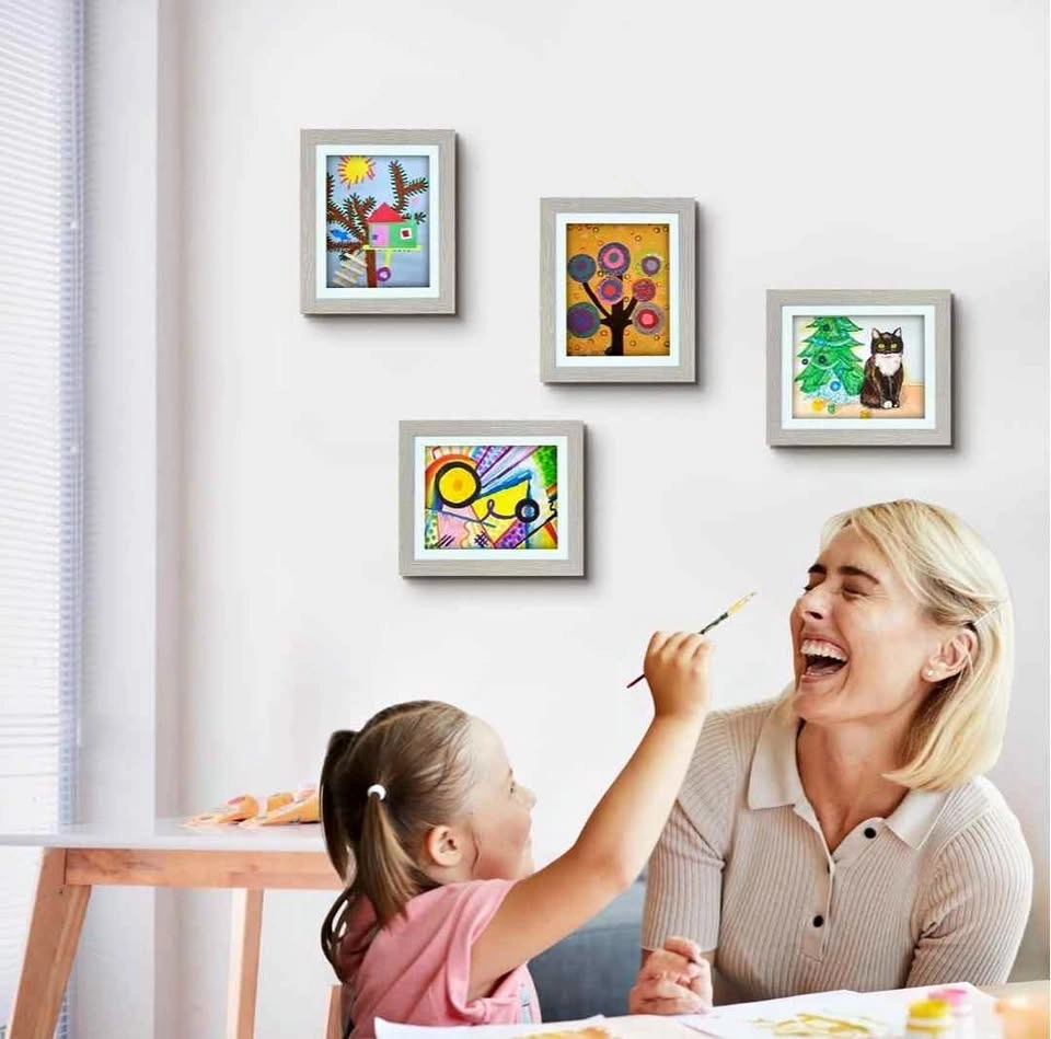 Frametory 4 Pack Magnetic Kids Art Frames 10x12.5 Inch