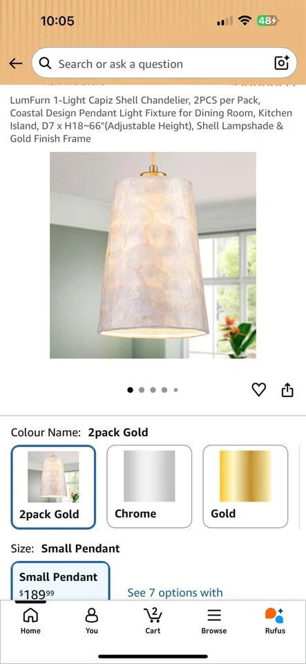 Capiz shell chandelier - photo 4
