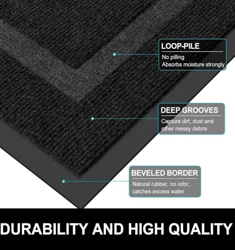 Arotive Front Door Mat Indoor/Outdoor 47" x 32" Black - photo 4