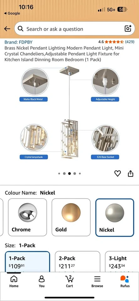 Mini crystal chandelier