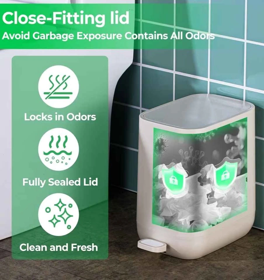 Veinvify 1.85 Gallon Slim Step Pedal Trash Can - photo 4