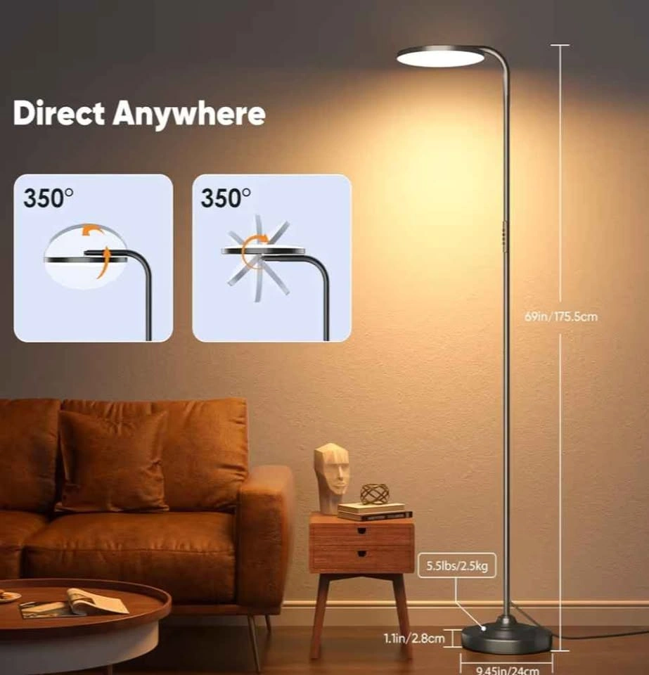 Sibrelle LED Floor Lamp ● 350° Rotating Head ● Remote Control - photo 4