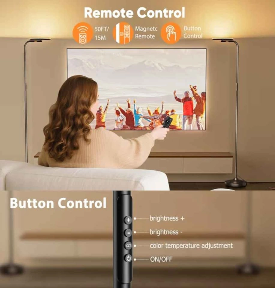 Sibrelle LED Floor Lamp ● 350° Rotating Head ● Remote Control - photo 5