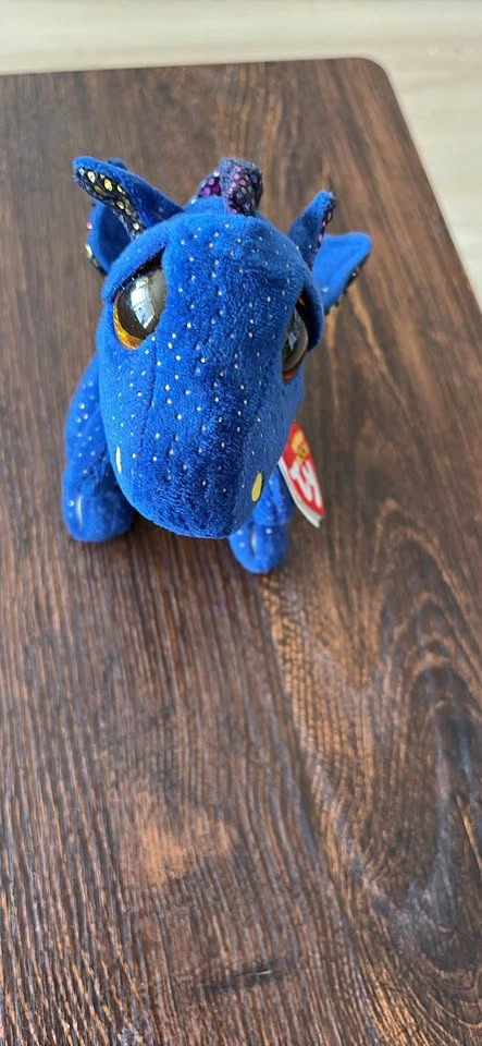 Saffire, the midnight-blue dragon from the official Ty Beanie Bo