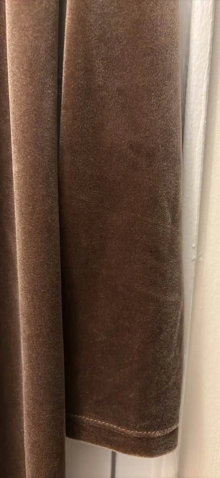 Taupe-brown velour open-front cardigan jacket - Size XS - photo 3