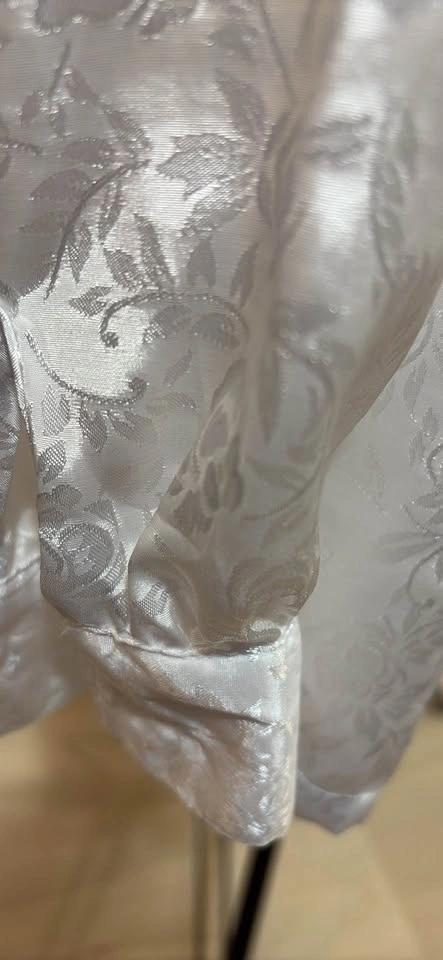 White floral satin jacquard top by Authentic Vintage BonWorth - photo 4