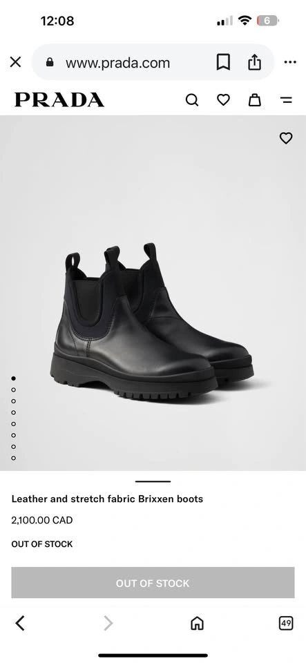 Prada black leather and stretch fabric boots - photo 3