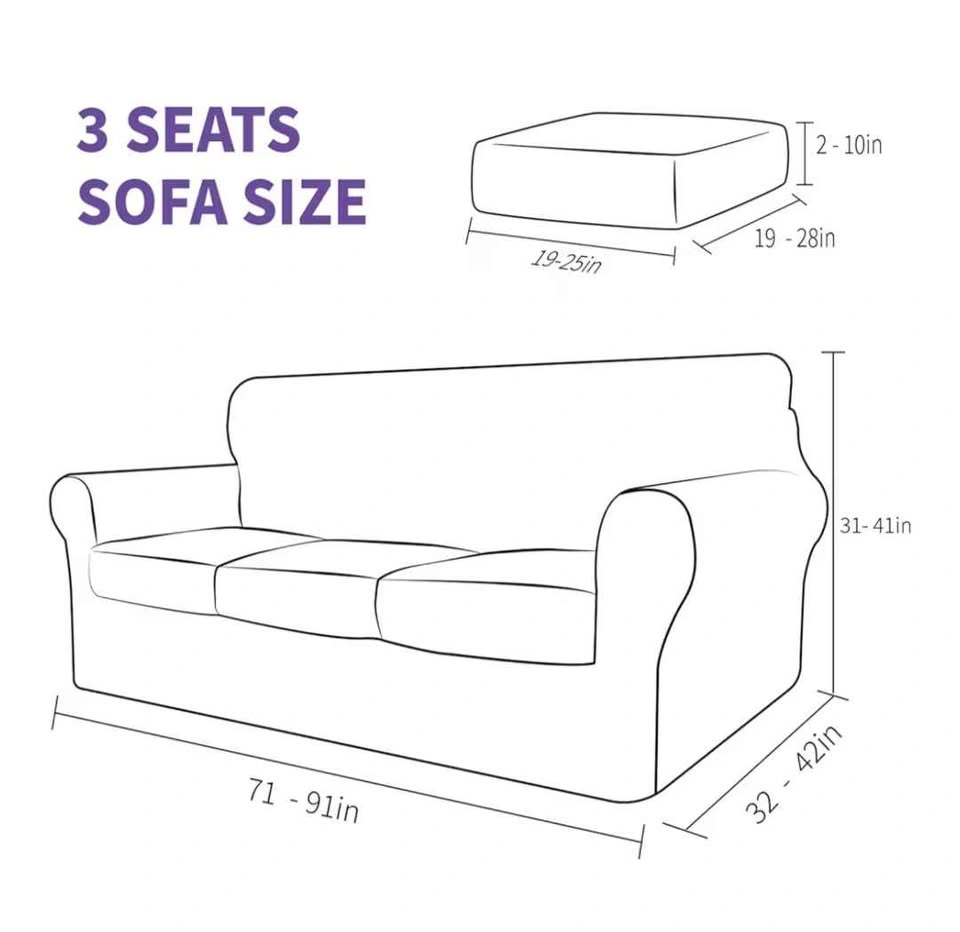 Sofa Slipcover ● 3 Seat ● Soft Velvet● White - photo 3