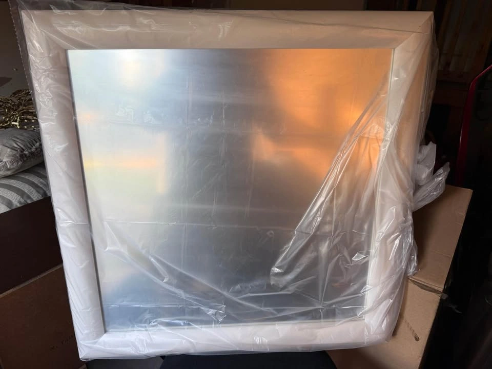 Modern White Framed Wall Mirror – Large Square Mirror - photo 4