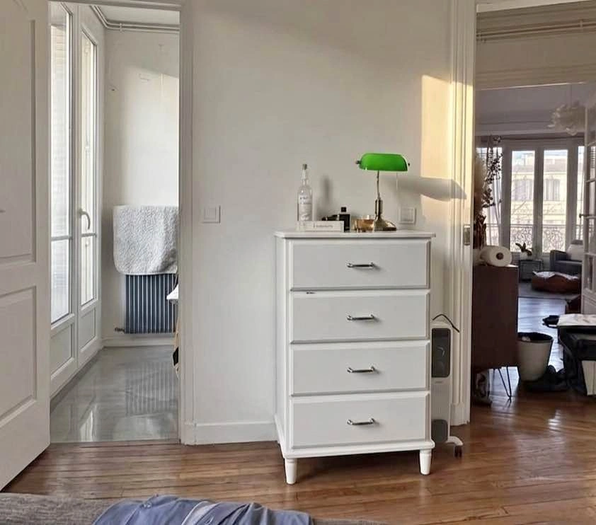 Chic 4-Drawer French Vintage Storage – Perfect for Corner/Nurser