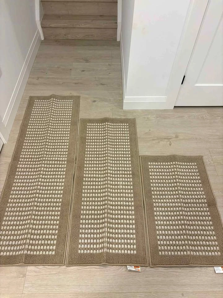 Hiloruug 3-Piece Bathroom/Kitchen Rug Set – Non-Slip (Beige)