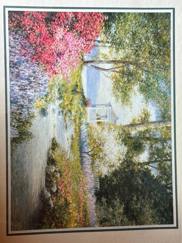 Framed Garden Landscape Art Print - Gazebo by the Brook - photo 2