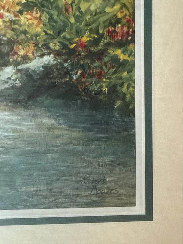 Framed Garden Landscape Art Print - Gazebo by the Brook - photo 3