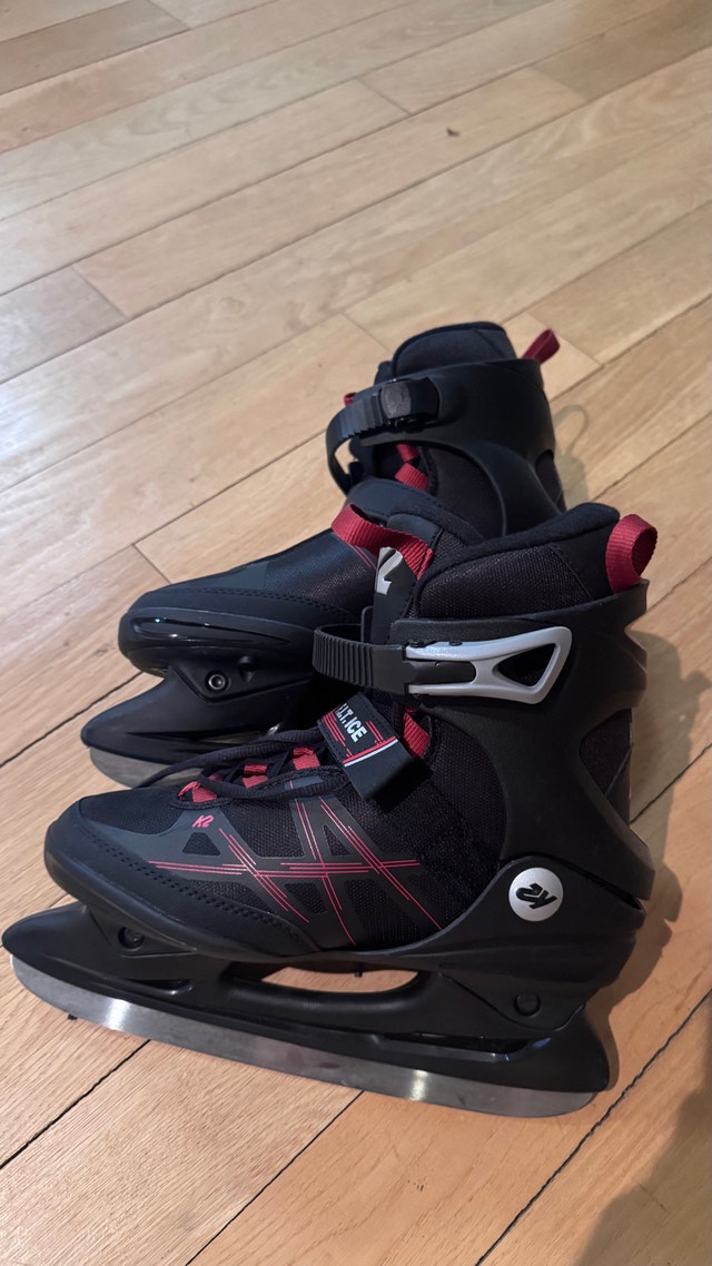 Gently used K2 Fit Ice skates with hockey blades