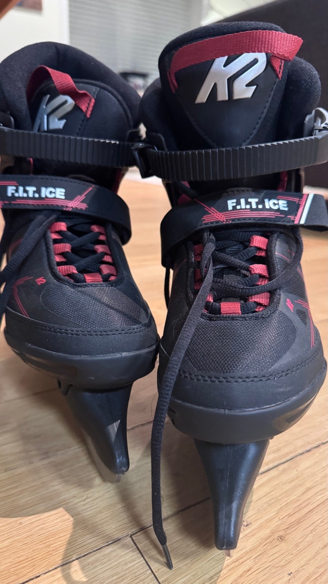 Gently used K2 Fit Ice skates with hockey blades - photo 2