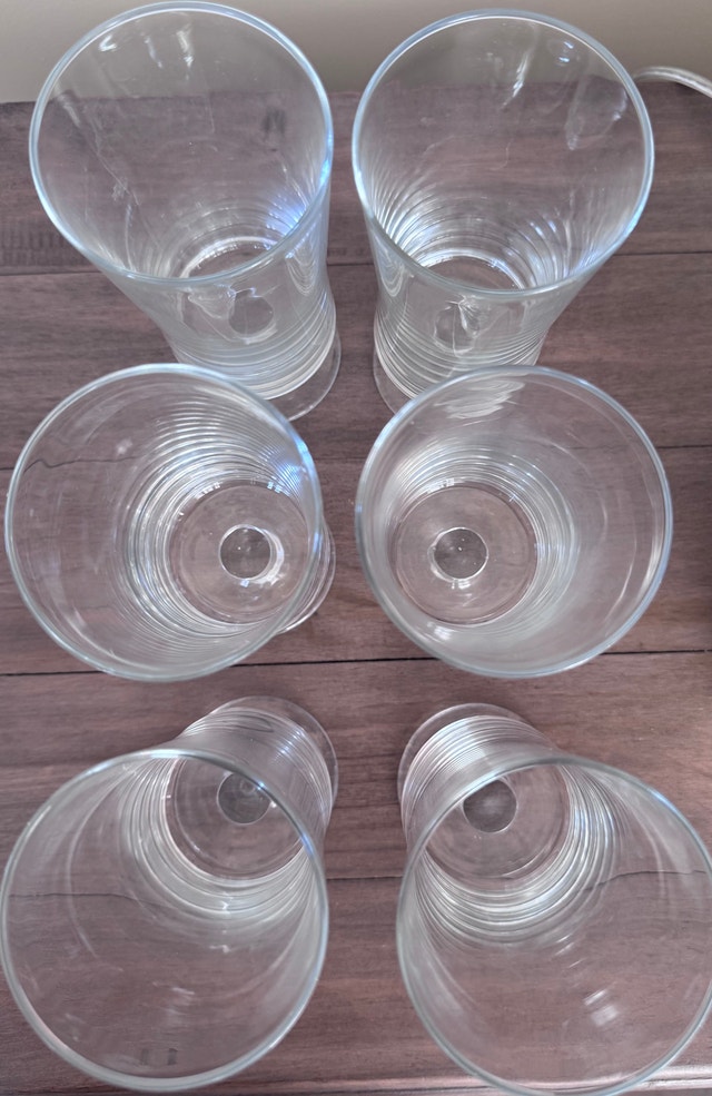 Set of 6 Clear Footed Beer Glasses / Pilsner Glasses - photo 2
