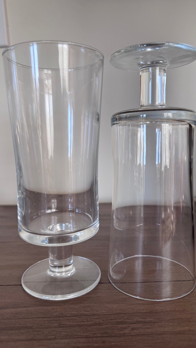 Set of 6 Clear Footed Beer Glasses / Pilsner Glasses - photo 5